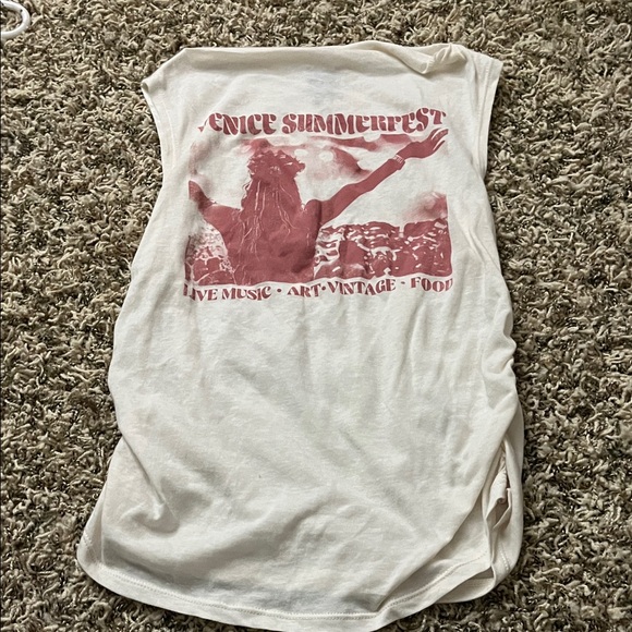 wild fable Tops - Wild Fable Cream and Red Graphic Tank Top